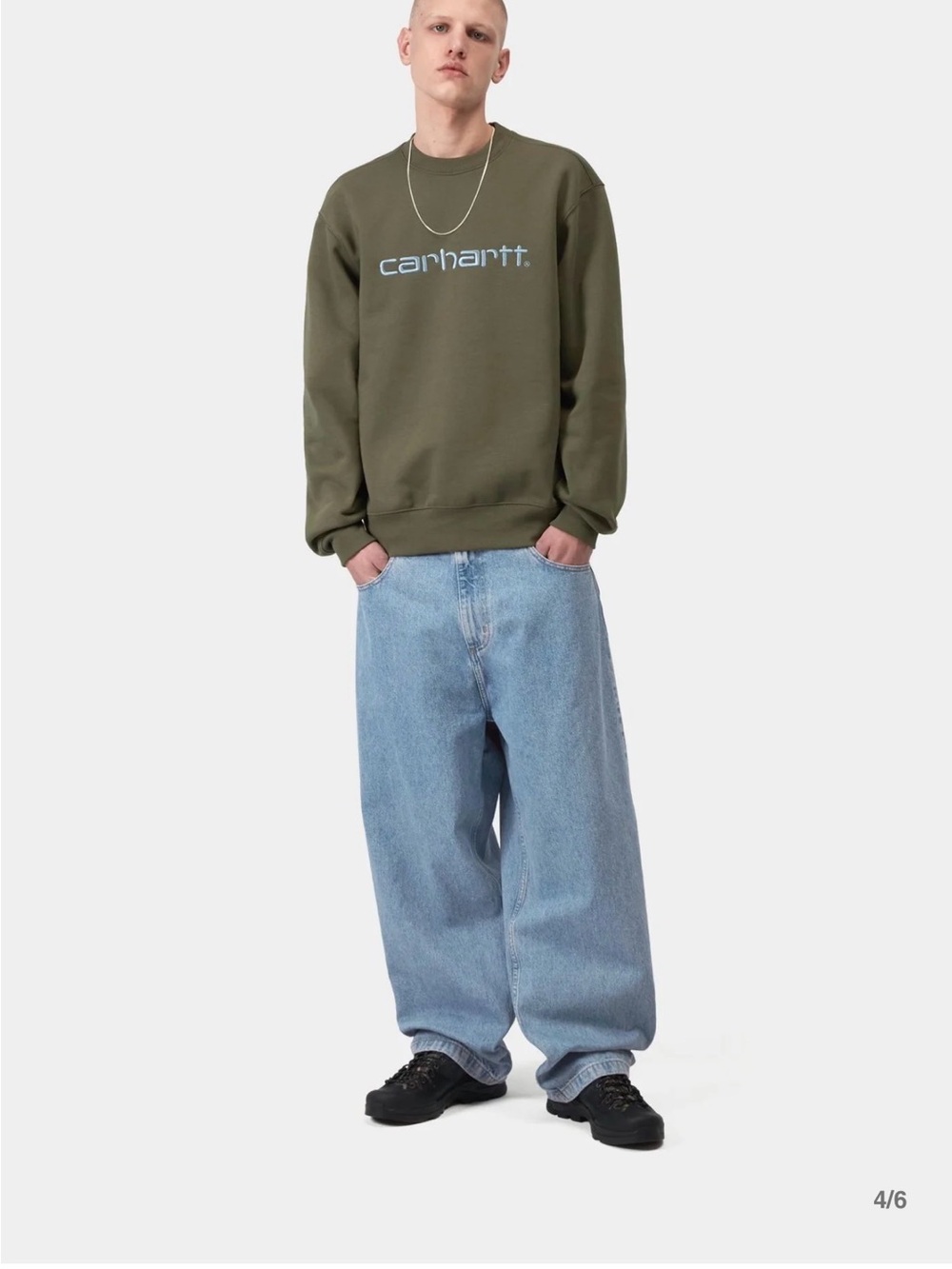 CARHARTT WIP BRANDON JEANS BLUE STONE WASHED SIZE LARGE SEE MEASUREMENTS